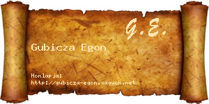 Gubicza Egon névjegykártya